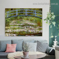 The Japanese Bridge Oscar Claude Monet Botanical Landscape Impressionism Reproduction Portrait Image Canvas Print for Room Wall Garnish