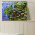 Water Lilies X Oscar Claude Monet Botanical Landscape Impressionism Reproduction Portrait Photo Canvas Print for Room Wall Garniture