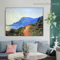 The Corniche of Monaco Oscar Claude Monet Botanical Landscape Impressionism Reproduction Artwork Photo Canvas Print for Room Wall Décor