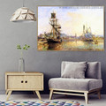 Honfleur Johan Jongkind Landscape Impressionism Reproduction Artwork Image Canvas Print for Room Wall Decoration