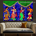 Indian Traditional Dance Figure Modern Artwork Picture Canvas Print for Room Wall Ornament