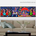 Radha Krishna Leela Religious Figure Animal Traditional Artwork Photo Canvas Print for Room Wall Garniture