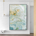 Golden Spots Abstract Marble Painting Canvas Print for Wall Drape
