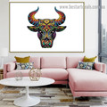 Bull Art Design Animal Modern Portrait Picture Canvas Print for Room Wall Decoration