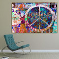 Peace Symbols Abstract Typography Graffiti Portrait Painting Canvas Print for Room Wall Décor