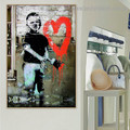 Heart Boy Abstract Figure Graffiti Artwork Picture Canvas Print for Room Wall Garnish