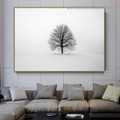 Lone Tree Botanical Modern Framed Portrait Picture Canvas Print for Room Wall Decoration
