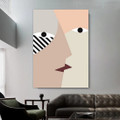 Face Kiss Abstract Scandinavian Framed Portrait Painting Canvas Print for Room Wall Decoration