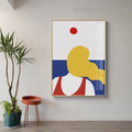 Yellow Hair Girl Abstract Figure Scandinavian Framed Portrait Image Canvas Print for Room Wall Décor