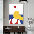Yellow Hair Girl Abstract Figure Scandinavian Framed Portrait Photo Canvas Print for Room Wall Drape