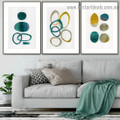 Annular Speckle Abstract Watercolor Framed Portrait Image Canvas Print for Room Wall Ornament