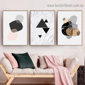 Geometric Triangle Abstract Nordic Framed Artwork Image Canvas Print for Room Wall Décor