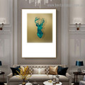 Deer Head Abstract Animal Scandinavian Framed Artwork Photo Canvas Print for Room Wall Drape