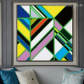 Irregular Multicolor Lines Abstract Modern Framed Portrait Image Canvas Print for Room Wall Ornament