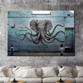 Octopus Arms Abstract Animal Graffiti Painting Canvas Print for Lounge Room Wall Getup