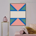 Triangular Design Abstract Geometric Modern Framed Artwork Image Canvas Print for Room Wall Adornment