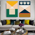 Colored Geometric Art Abstract Modern Framed Artwork Image Canvas Print for Room Wall Garnish