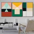 Dapple Geometrical Design Abstract Modern Framed Portrait Image Canvas Print for Room Wall Decor