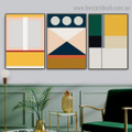 Varicolored Geometric Pattern Abstract Modern Framed Portrait Picture Canvas Print for Room Wall Adornment