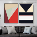 Cambered Trigonic Pattern Abstract Geometric Modern Framed Portrait Painting Canvas Print for Room Wall Ornament
