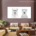 Couple Bears Modern Animal Painting Canvas Print for Living Room Wall Decor