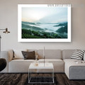 Foggy Valley Nature Landscape Modern Framed Artwork Image Canvas Print for Room Wall Garniture