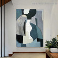 Smears Abstract Modern Framed Portrait Painting Canvas Print for Room Wall Spruce
