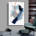 Roundabout Strokes Abstract Modern Framed Portrait Image Canvas Print for Room Wall Garnish