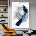 Roundabout Strokes Abstract Modern Framed Portrait Picture Canvas Print for Room Wall Spruce