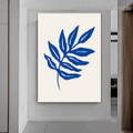 Blue Foliage Botanical Abstract Scandinavian Framed Artwork Photo Canvas Print for Room Wall Adorn