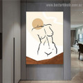 Naked Lady Body Abstract Nude Scandinavian Framed Artwork Photo Canvas Print for Room Wall Flourish