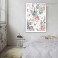 Colorful Blooms Botanical Modern Framed Artwork Image Canvas Print for Room Wall Flourish