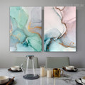 Varicolored Marble Abstract Modern Framed Artwork Image Canvas Print for Room Wall Adorn