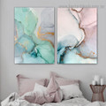 Varicolored Marble Abstract Modern Framed Artwork Image Canvas Print for Room Wall Adorn