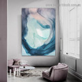 Curved Streaked Abstract Modern Framed Artwork Portrait Canvas Print for Room Wall Adorn