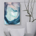 Curved Streaked Abstract Modern Framed Artwork Image Canvas Print for Room Wall Flourish