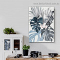 Tropical Leaves Botanical Watercolor Framed Portrait Picture Canvas Print for Room Wall Adornment