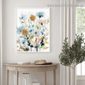 Mix Flowers Leaves Botanical Watercolor Framed Artwork Photo Canvas Print for Room Wall Flourish