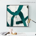 Tortuous Streaks Abstract Modern Framed Artwork Photo Canvas Print for Room Wall Spruce