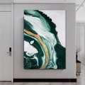 Green Golden Marble Abstract Modern Framed Artwork Photo Canvas Print for Room Wall Garnish
