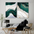 Ripply Stroke Design Abstract Modern Framed Portrait Picture Canvas Print for Room Wall Flourish