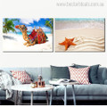 Star Camel Contemporary Animal Beach Painting Portrait Print for Living Room Wall Outfit