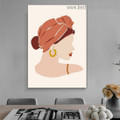 Women Portrait Abstract Figure Scandinavian Framed Portrait Photo Canvas Print for Room Wall Drape