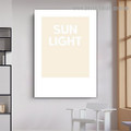 Sun Light Typography Scandinavian Framed Artwork Portrait Canvas Print for Room Wall Garniture