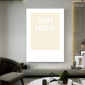 Sun Light Typography Scandinavian Framed Artwork Picture Canvas Print for Room Wall Ornament