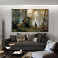 Black Bears Contemporary Animal Wildlife Painting Photo Canvas Print for Living Room Wall Getup