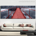 Iron Bridge Modern Nature Landscape Portraiture Picture Print for Living Room Wall Getup