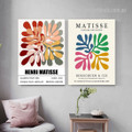 Coloured Smirch Leaflets Leaves Abstract Modern Typography 2 Piece Framed Stretched Wall Art Photograph Canvas Print for Room Tracery