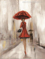 The Umbrella Girls Abstract Modern Watercolor Figure Canvas Artwork Print