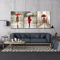 The Umbrella Girls Abstract Modern Watercolor Figure Canvas Artwork Print for Living Room Wall Ornament